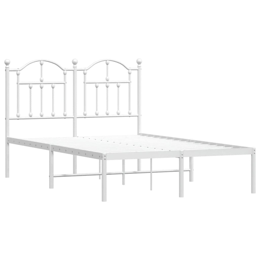 Bedframe Metaal 120 x 190 cm Wit met hoofdbord