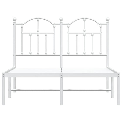 Bedframe Metaal 120 x 190 cm Wit met hoofdbord
