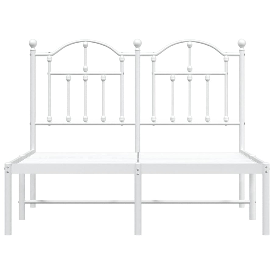 Bedframe Metaal 120 x 190 cm Wit met hoofdbord