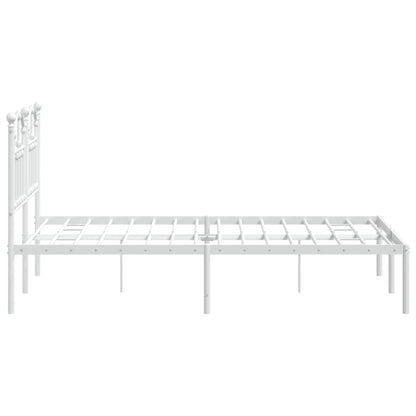Bedframe Metaal 120 x 190 cm Wit met hoofdbord