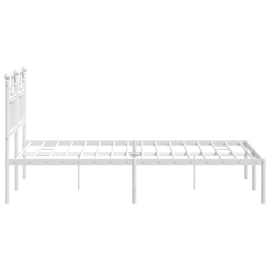 Bedframe Metaal 120 x 190 cm Wit met hoofdbord