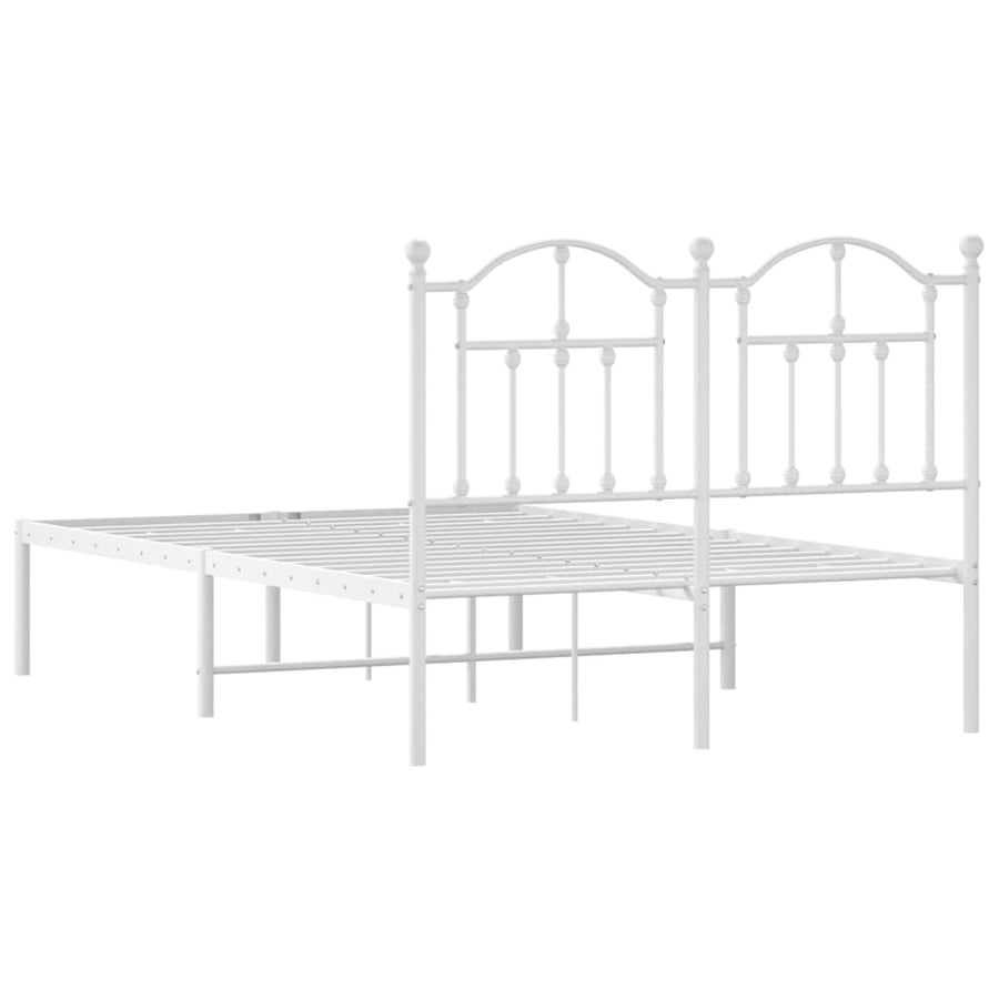Bedframe Metaal 120 x 190 cm Wit met hoofdbord