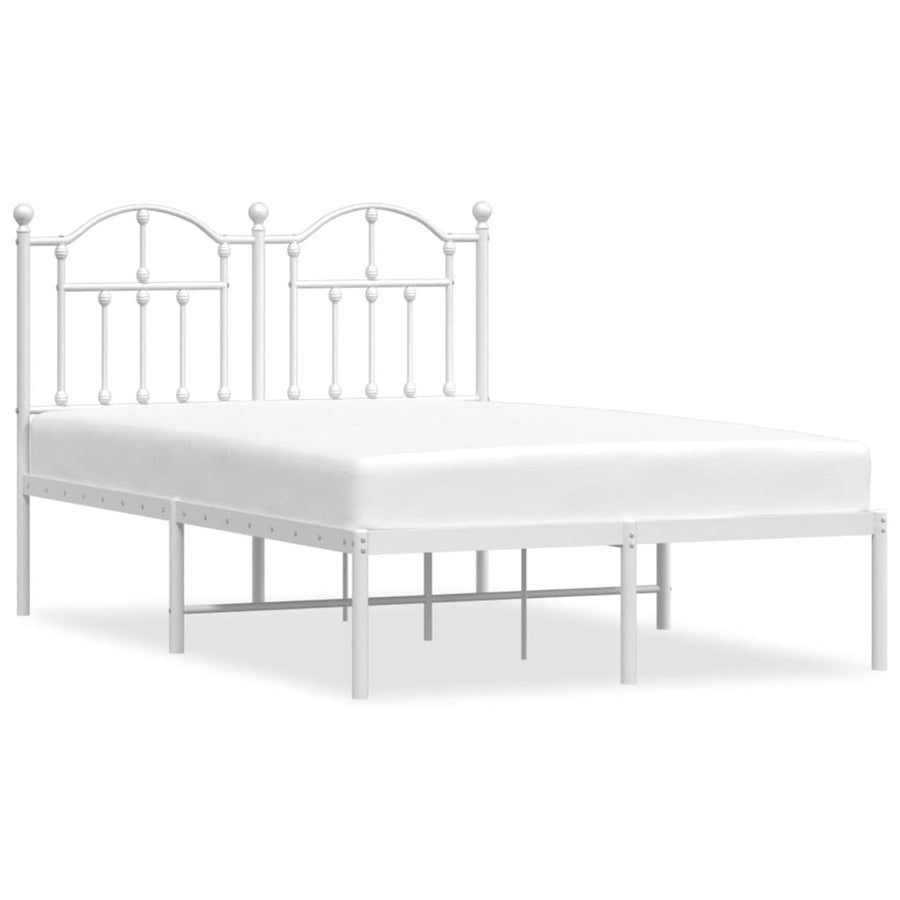 Bedframe Metaal 120 x 200 cm Wit met hoofdbord