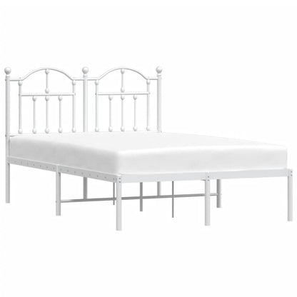 Bedframe Metaal 120 x 200 cm Wit met hoofdbord
