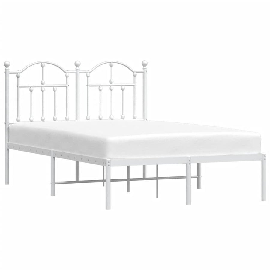 Bedframe Metaal 120 x 200 cm Wit met hoofdbord