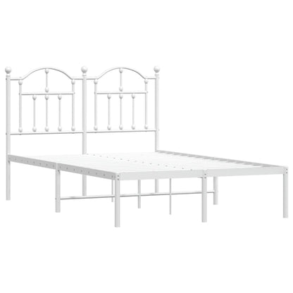 Bedframe Metaal 120 x 200 cm Wit met hoofdbord