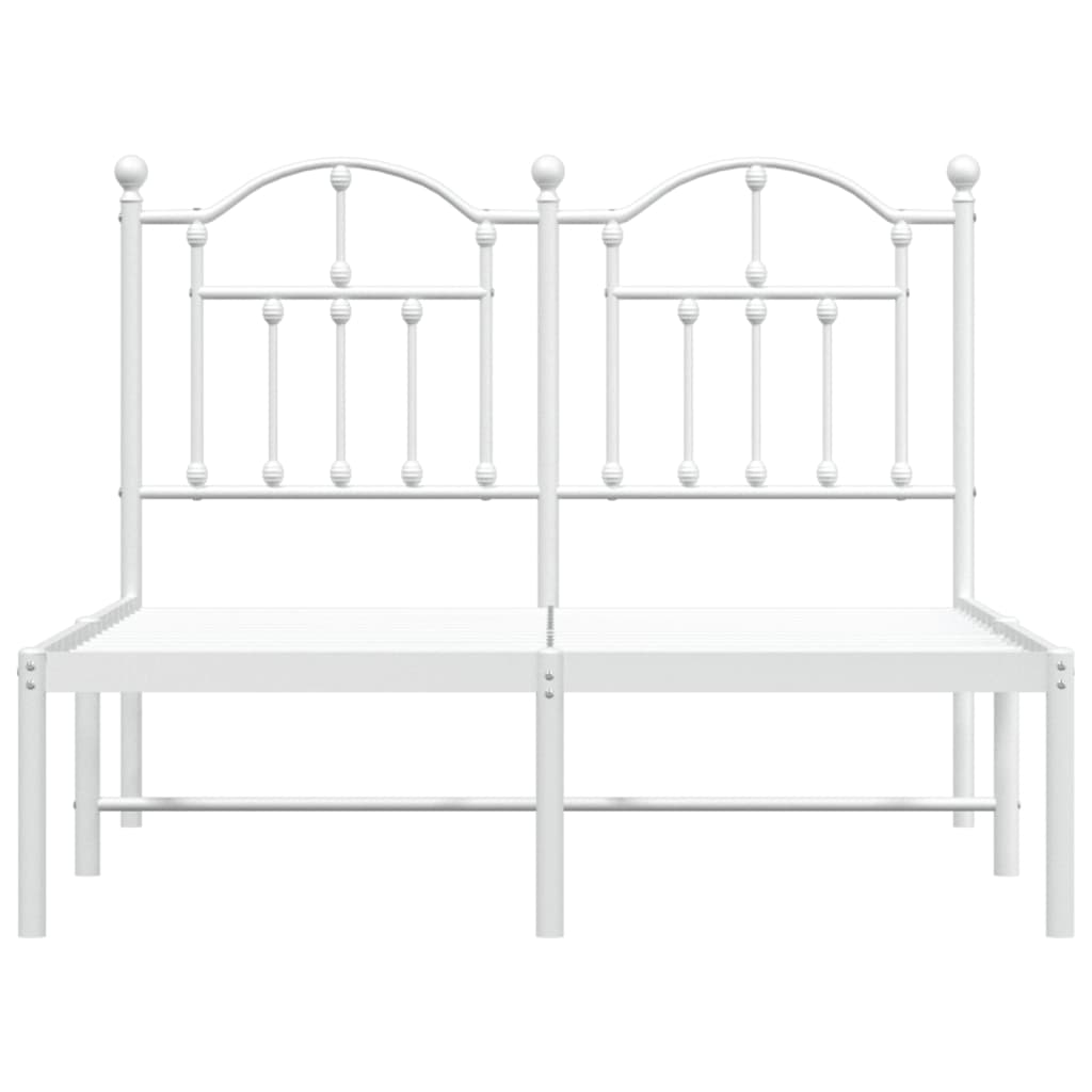 Bedframe Metaal 120 x 200 cm Wit met hoofdbord