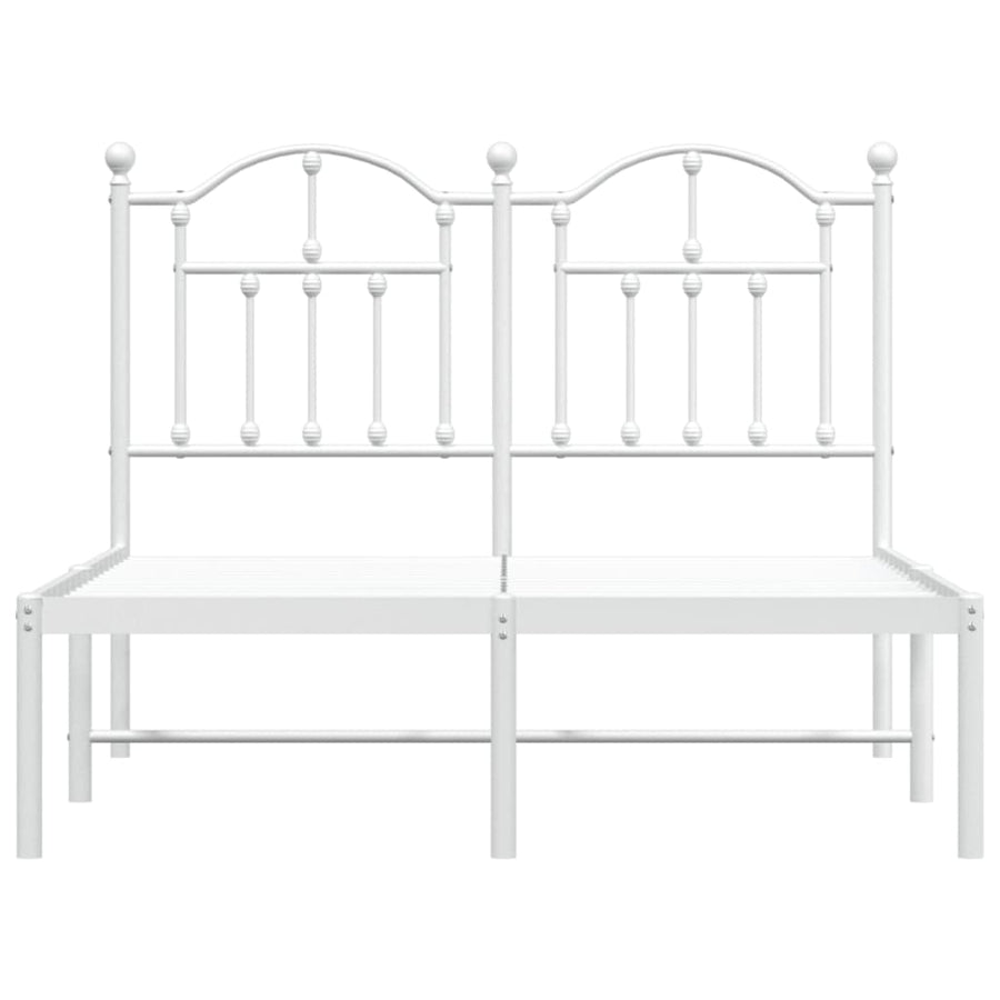 Bedframe Metaal 120 x 200 cm Wit met hoofdbord