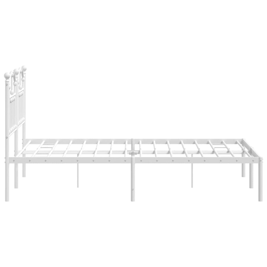 Bedframe Metaal 120 x 200 cm Wit met hoofdbord