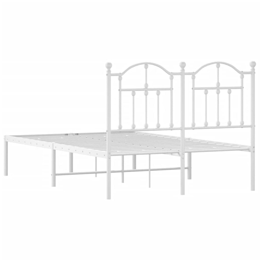 Bedframe Metaal 120 x 200 cm Wit met hoofdbord
