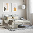 Bedframe metaal wit 120x200 cm met hoofdbord