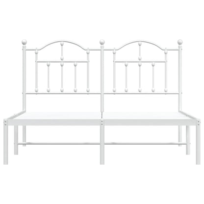 Bedframe Metaal 135 x 190 cm Wit met hoofdbord