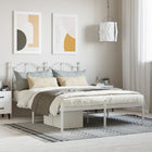 Bedframe metaal wit 135x190 cm met hoofdbord