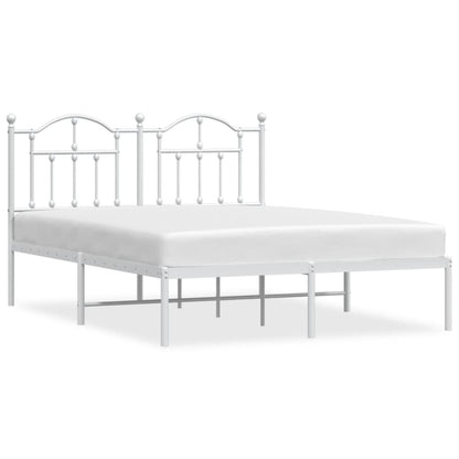 Bedframe Metaal 140 x 200 cm Wit met hoofdbord