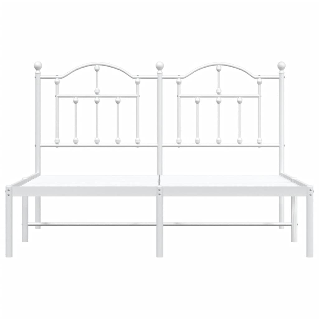 Bedframe Metaal 140 x 200 cm Wit met hoofdbord