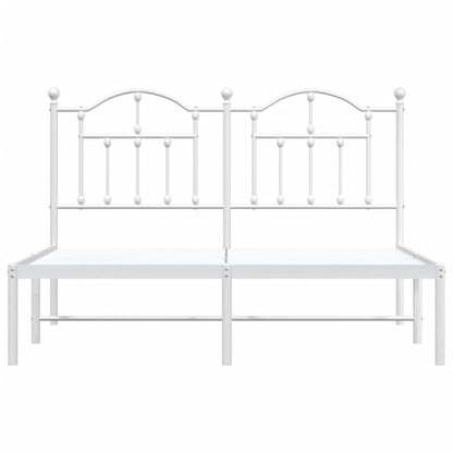 Bedframe Metaal 140 x 200 cm Wit met hoofdbord