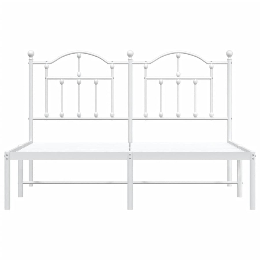 Bedframe Metaal 140 x 200 cm Wit met hoofdbord