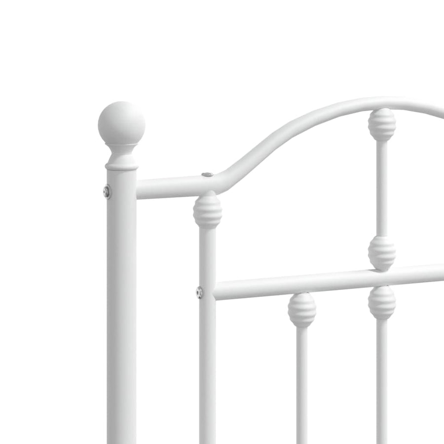 Bedframe Metaal 140 x 200 cm Wit met hoofdbord
