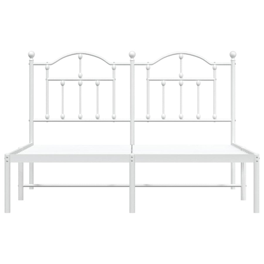 Bedframe Metaal 150 x 200 cm Wit met hoofdbord