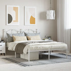 Bedframe metaal wit 150x200 cm met hoofdbord