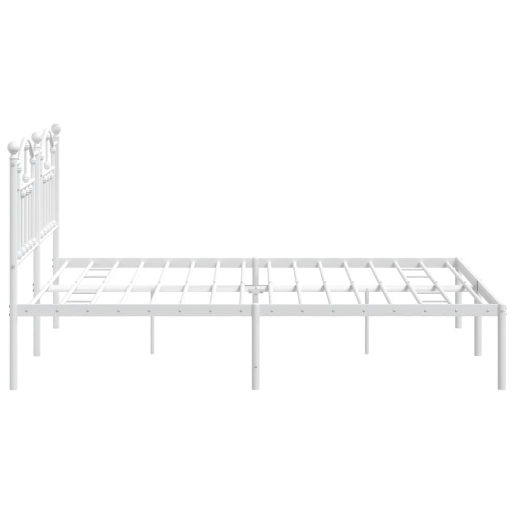 Bedframe Metaal 160 x 200 cm Wit met hoofdbord