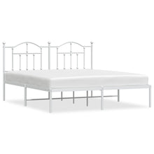 Bedframe Metaal 180 x 200 cm Wit met hoofdbord