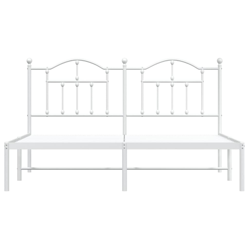 Bedframe Metaal 180 x 200 cm Wit met hoofdbord