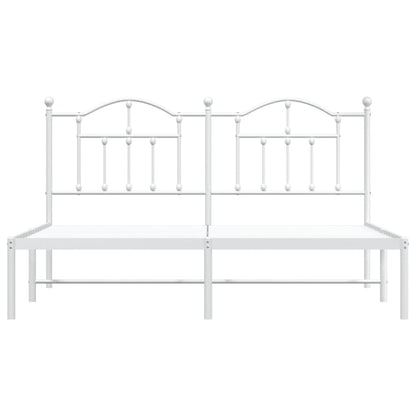 Bedframe Metaal 180 x 200 cm Wit met hoofdbord