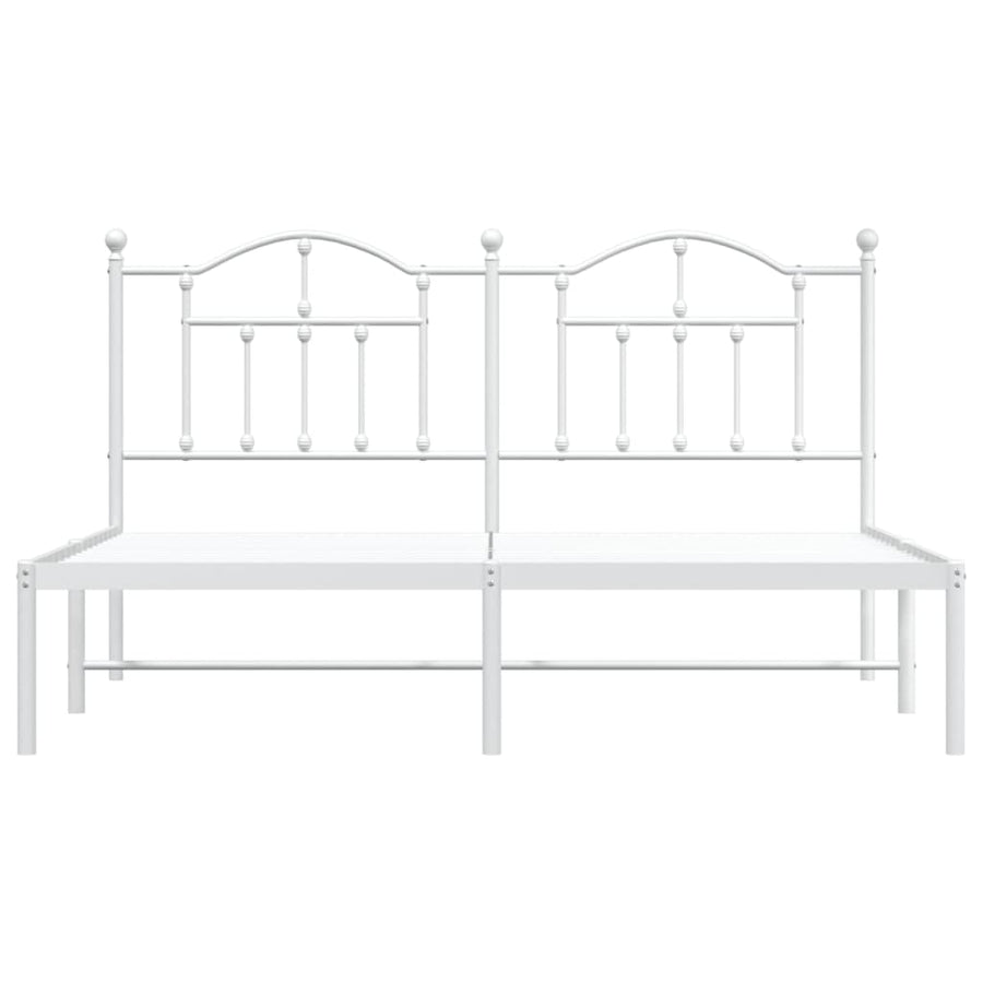 Bedframe Metaal 180 x 200 cm Wit met hoofdbord