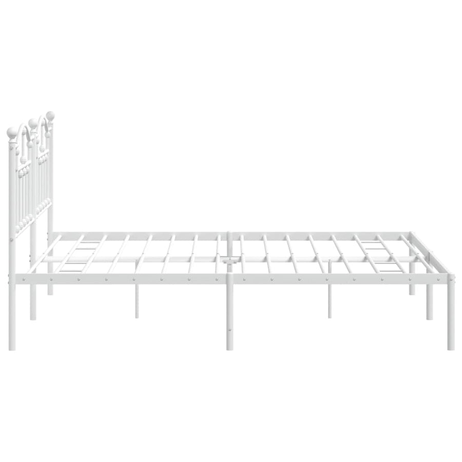 Bedframe Metaal 180 x 200 cm Wit met hoofdbord