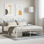 Bedframe 180x200 cm metaal wit met hoofdbord