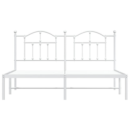 Bedframe Metaal 183 x 213 cm Wit met hoofdbord