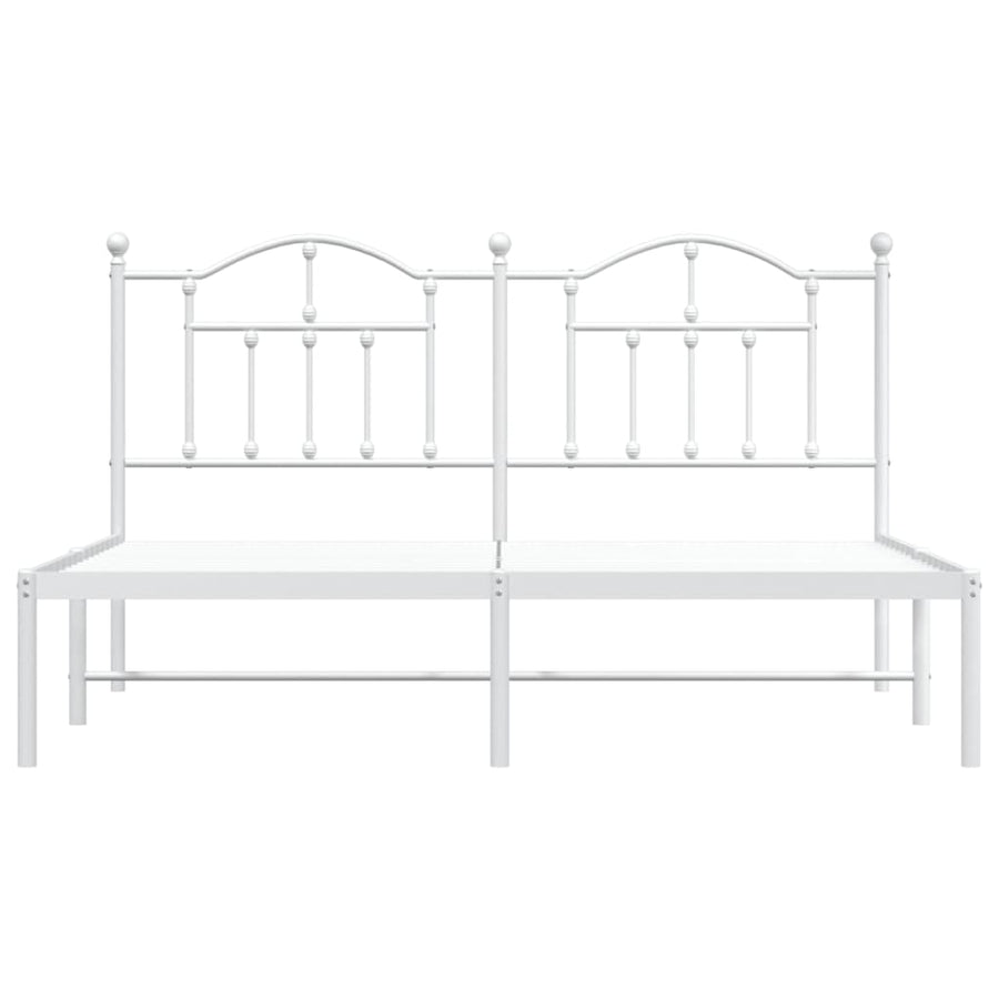 Bedframe Metaal 183 x 213 cm Wit met hoofdbord