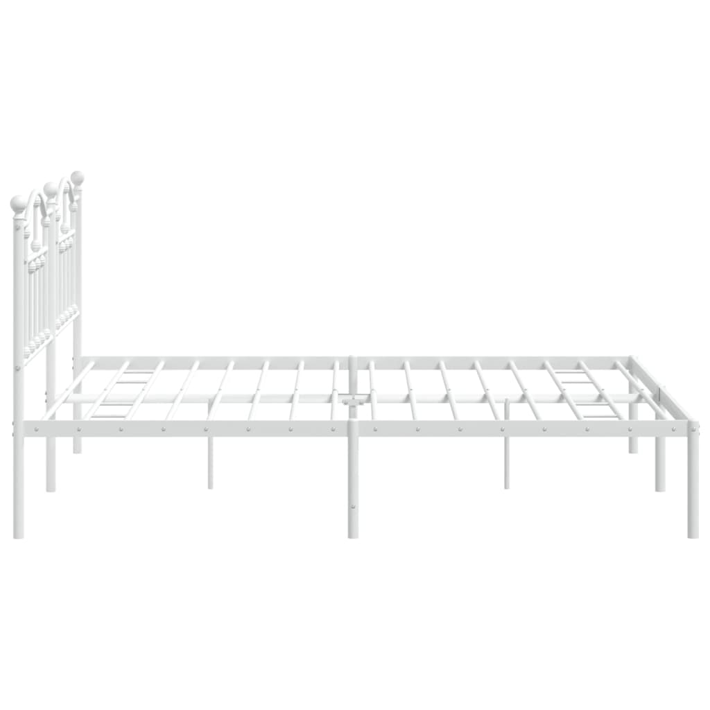 Bedframe Metaal 183 x 213 cm Wit met hoofdbord