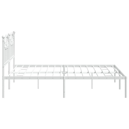Bedframe Metaal 183 x 213 cm Wit met hoofdbord