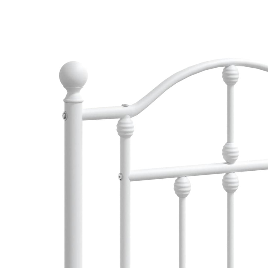 Bedframe Metaal 183 x 213 cm Wit met hoofdbord