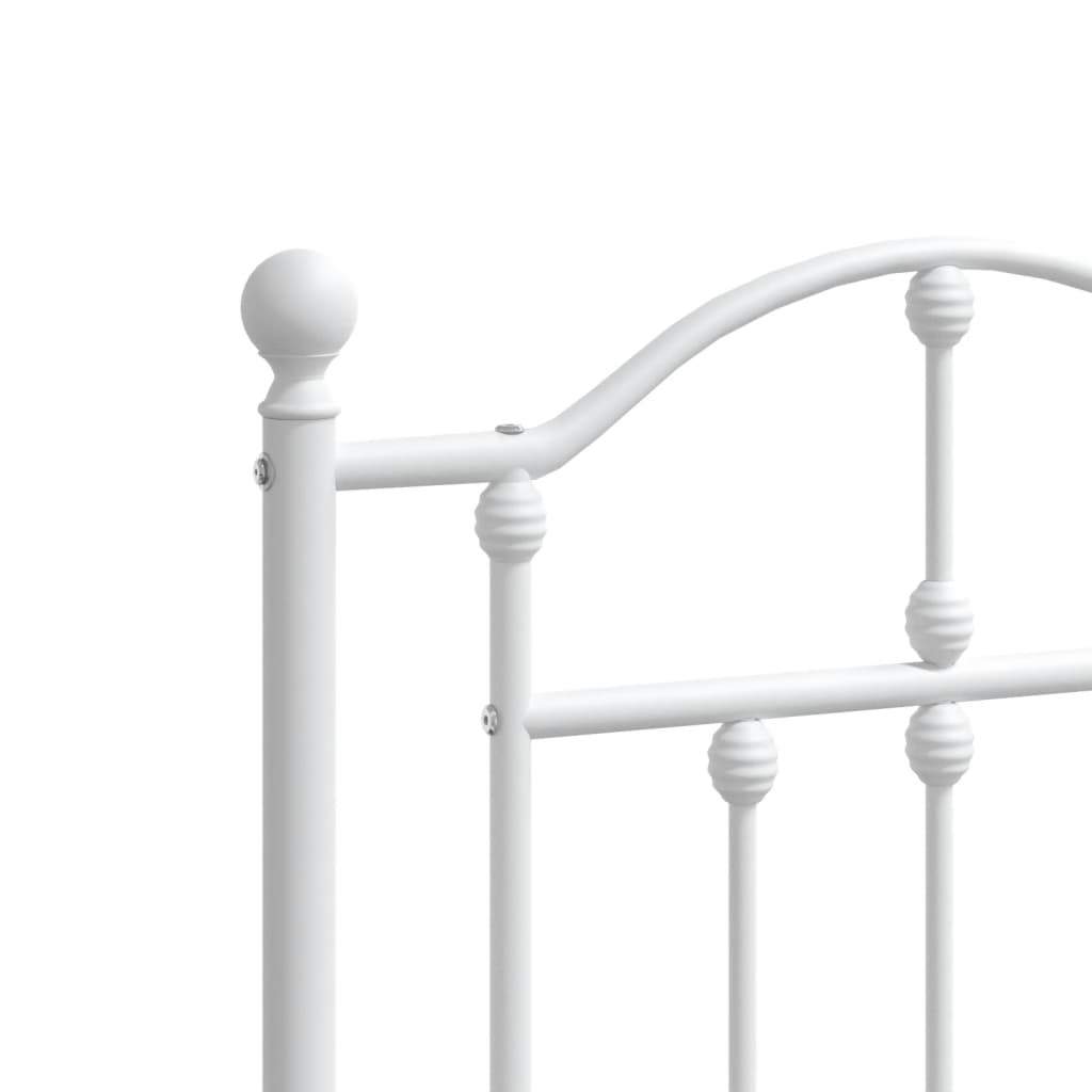 Bedframe Metaal 193 x 203 cm Wit met hoofdbord