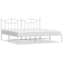 Bedframe Metaal 200 x 200 cm Wit met hoofdbord