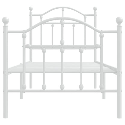 Bedframe met hoofd- en voeteneinde metaal wit 75x190 cm