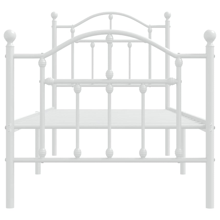 Bedframe met hoofd- en voeteneinde metaal wit 75x190 cm