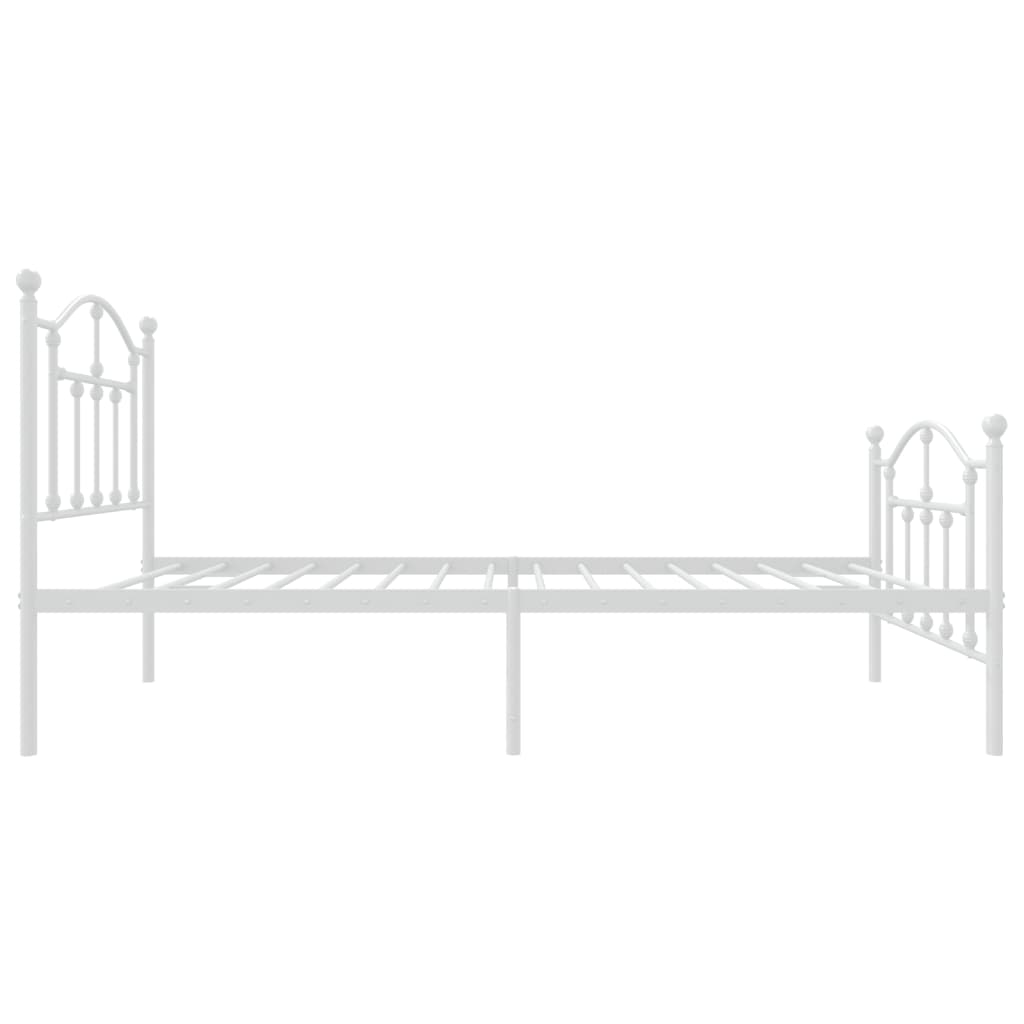 Bedframe met hoofd- en voeteneinde metaal wit 75x190 cm