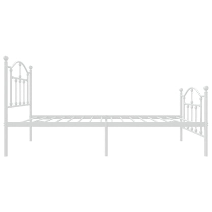 Bedframe met hoofd- en voeteneinde metaal wit 75x190 cm