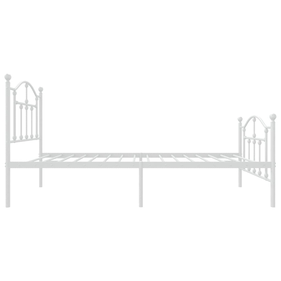 Bedframe met hoofd- en voeteneinde metaal wit 75x190 cm