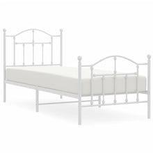 Bedframe Met Hoofd- En Voeteneinde Metaal 80 x 200 cm Wit met hoofdbord & voetbord