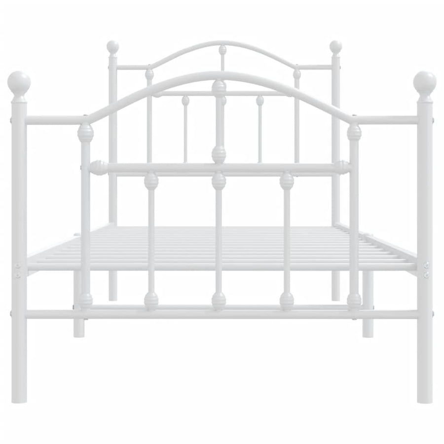 Bedframe Met Hoofd- En Voeteneinde Metaal 80 x 200 cm Wit met hoofdbord & voetbord