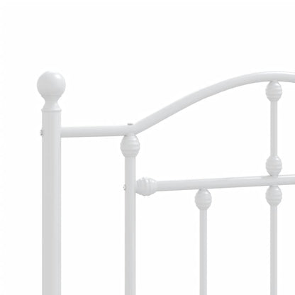 Bedframe Met Hoofd- En Voeteneinde Metaal 80 x 200 cm Wit met hoofdbord & voetbord