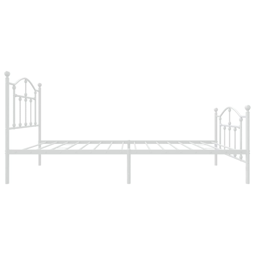 Bedframe Met Hoofd- En Voeteneinde Metaal 90 x 190 cm Wit met hoofdbord & voetbord