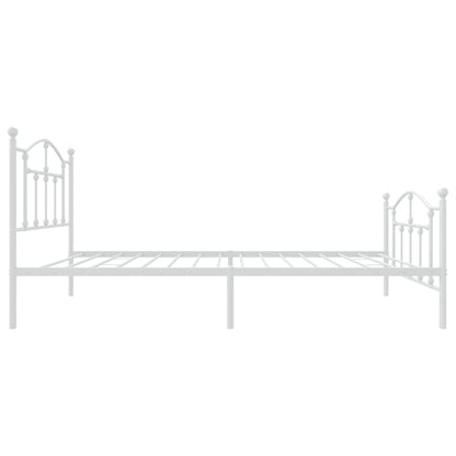 Bedframe Met Hoofd- En Voeteneinde Metaal 90 x 190 cm Wit met hoofdbord & voetbord