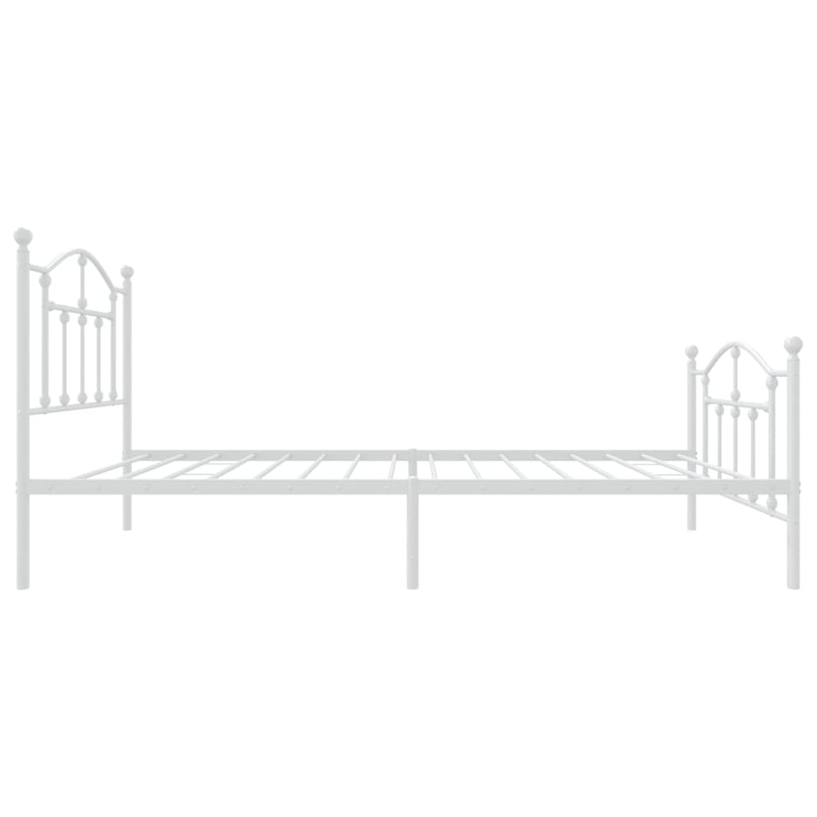 Bedframe Met Hoofd- En Voeteneinde Metaal 90 x 190 cm Wit met hoofdbord & voetbord