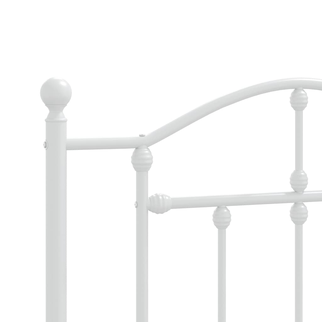Bedframe Met Hoofd- En Voeteneinde Metaal 90 x 190 cm Wit met hoofdbord & voetbord